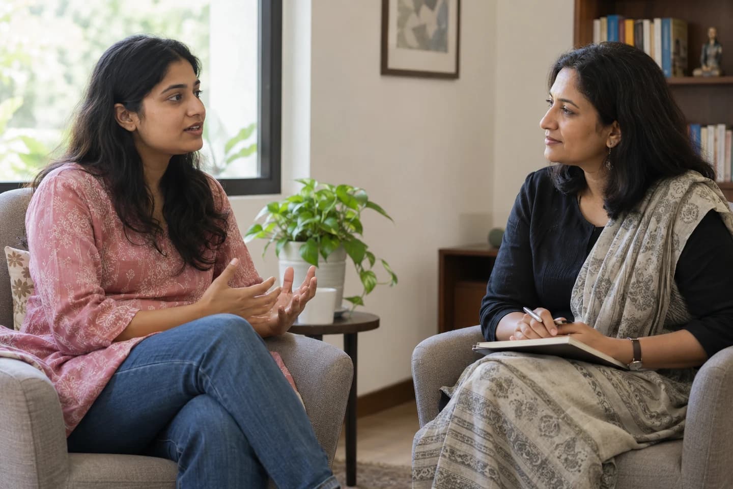 Illustrative counselling conversation between two adult women